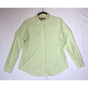 Cabela's Women's Lime Green Guidewear Button Up Convertible Hiking Shirt - Small